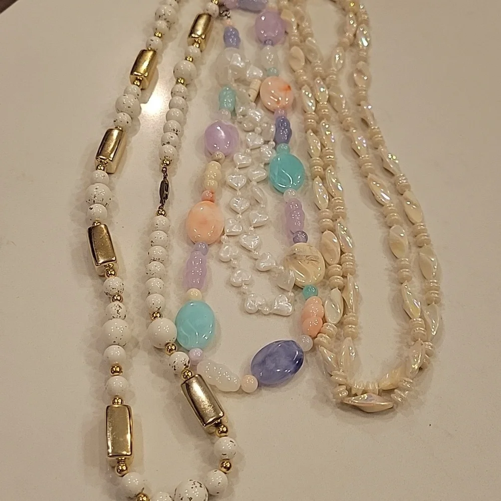 Vintage Multicolor Beaded Necklace Set